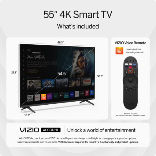 55” Class 4K UHD LED HDR Smart TV (New) V4K55M-08 - Image 3