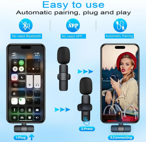 Wireless Lavalier Microphone for Iphone/Android/Ipad/Laptop - Image 2